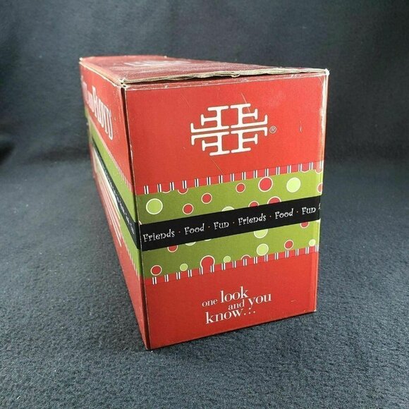 Fitz and Floyd Cookie Cracker Cradle Friends Gather Here Xmas Holiday Plate‎ - Picture 10 of 12